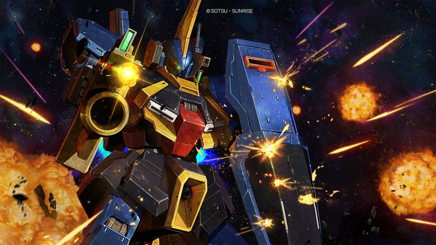 barzam and barzam custom (gundam and 5 more) drawn by tenjin_hidetaka