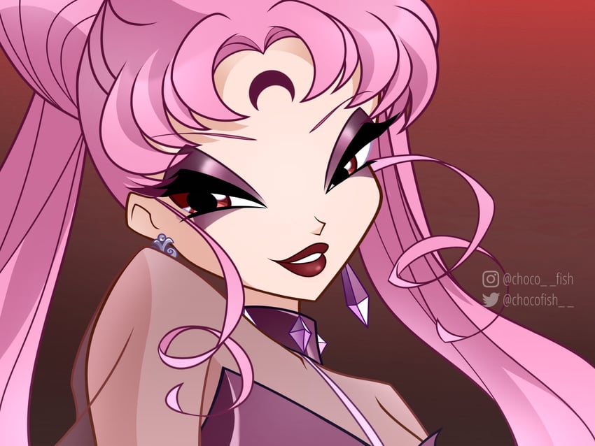 chibi usa and black lady (bishoujo senshi sailor moon and 1 more) drawn by chocofish