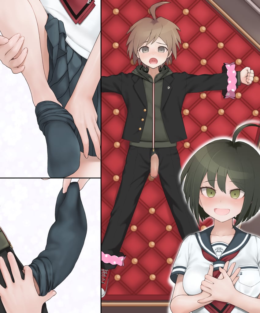 naegi makoto and naegi komaru (danganronpa) drawn by maa_(maa1)