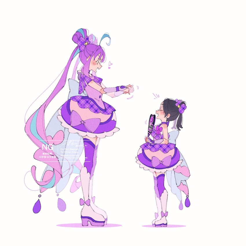 shigure kokoro and cure kyunkyun (precure and 1 more) drawn by aoi_tete