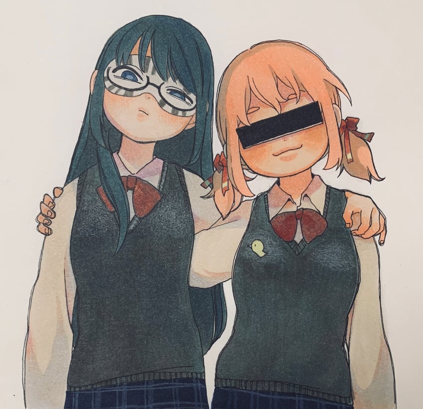 aruko okara and zanko (indie virtual youtuber and 1 more) drawn by idaten_funisuke
