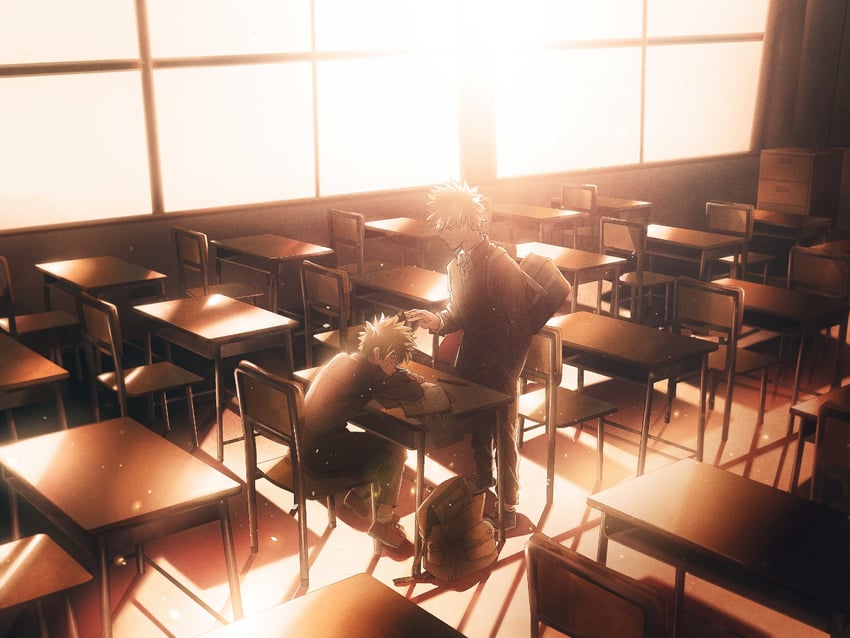 midoriya izuku and bakugou katsuki (boku no hero academia) drawn by juanchun818