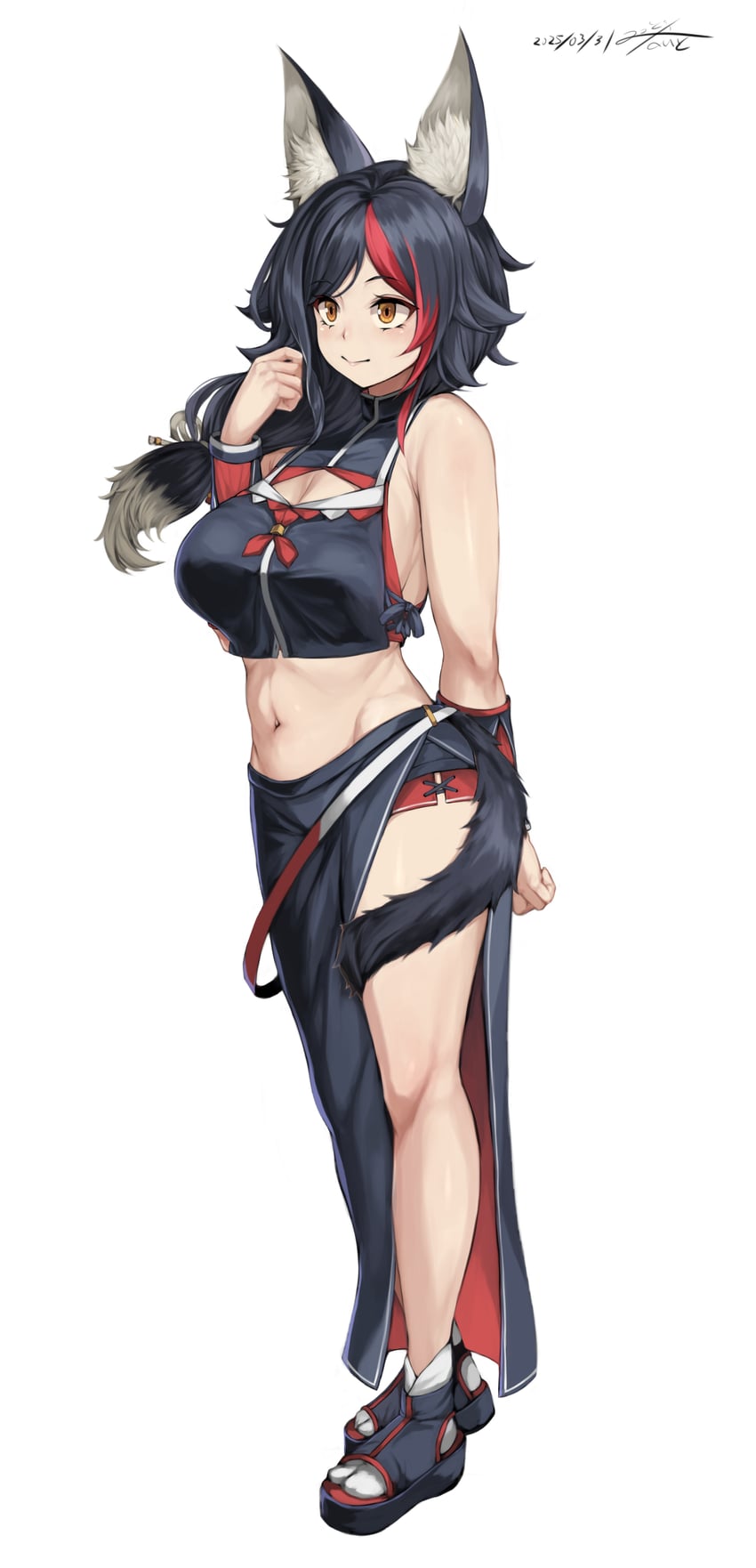 ookami mio (hololive) drawn by midnight_(midnightstream3)