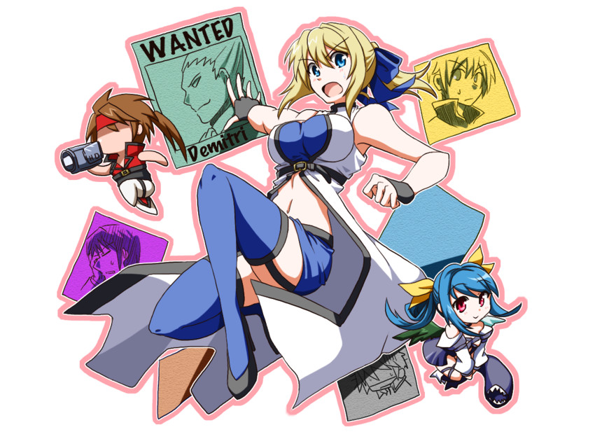 kyon, dizzy, sol badguy, ky kiske, demitri maximoff, and 1 more (suzumiya haruhi no yuuutsu and 3 more) drawn by ryuuri_(aoithigo)