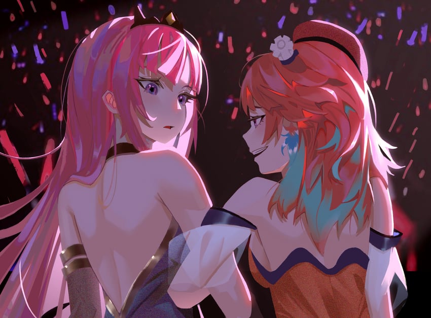 mori calliope and takanashi kiara (hololive and 1 more) drawn by su.chi.h