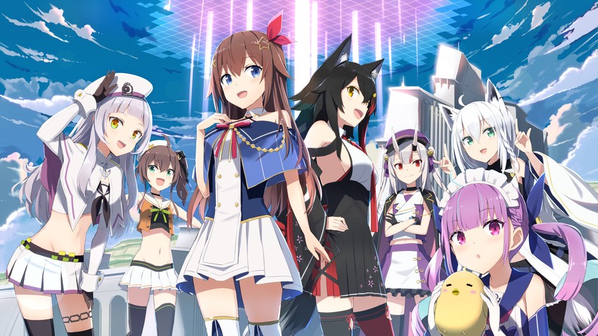 shirakami fubuki, manjuu, minato aqua, ookami mio, murasaki shion, and 3 more (hololive and 1 more) drawn by gotyou