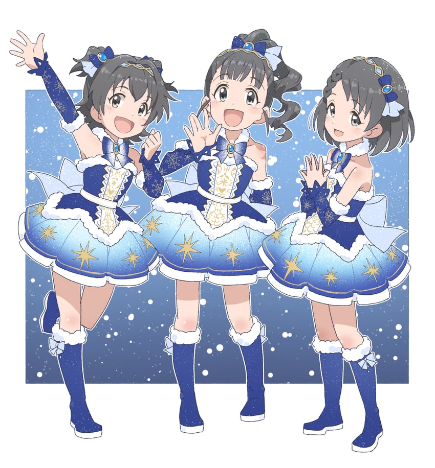 akagi miria, sasaki chie, and fukuyama mai (idolmaster and 1 more) drawn by aopanda