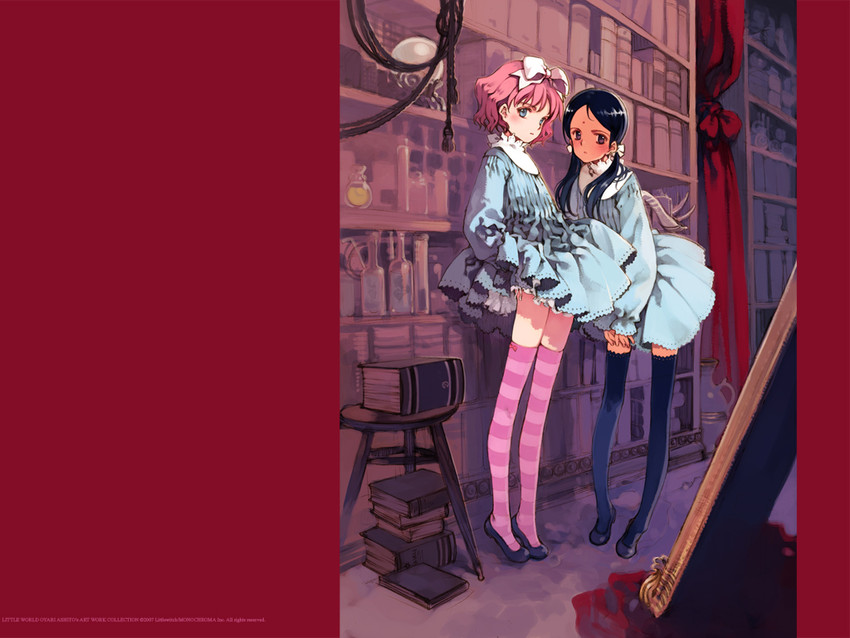 kaya xavier and aria vancleef (shoujo mahou gaku littlewitch romanesque) drawn by oyari_ashito