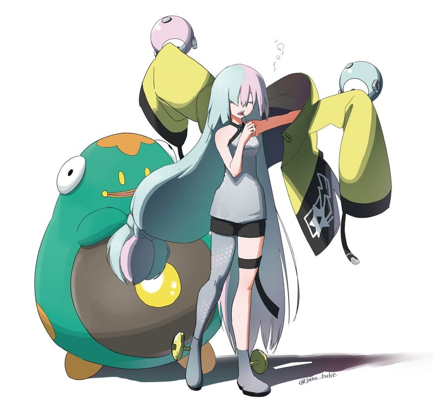 iono and bellibolt (pokemon and 1 more) drawn by jako_(boke_poke)