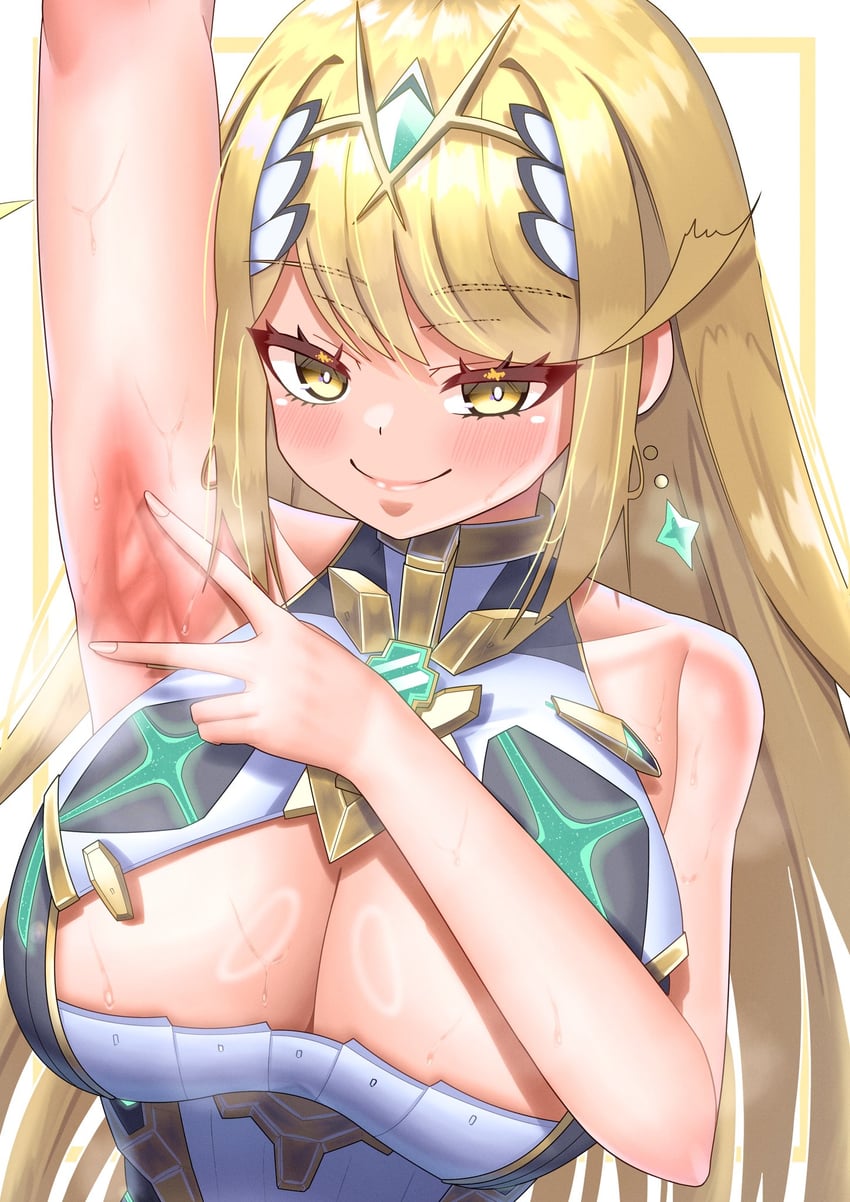 mythra (xenoblade chronicles and 1 more) drawn by meipasuye