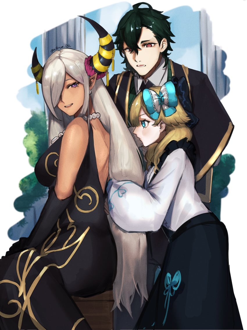 zelestia, madeline, and gregory (fire emblem and 2 more) drawn by seinikuten