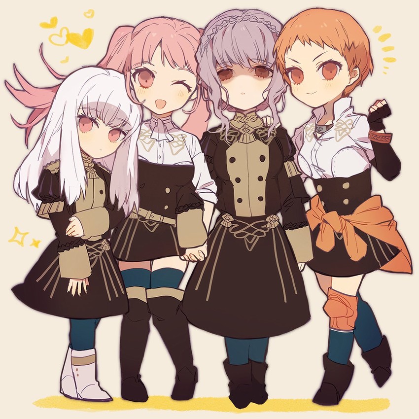 hilda valentine goneril, lysithea von ordelia, marianne von edmund, and leonie pinelli (fire emblem and 1 more) drawn by suke_(mo8460)