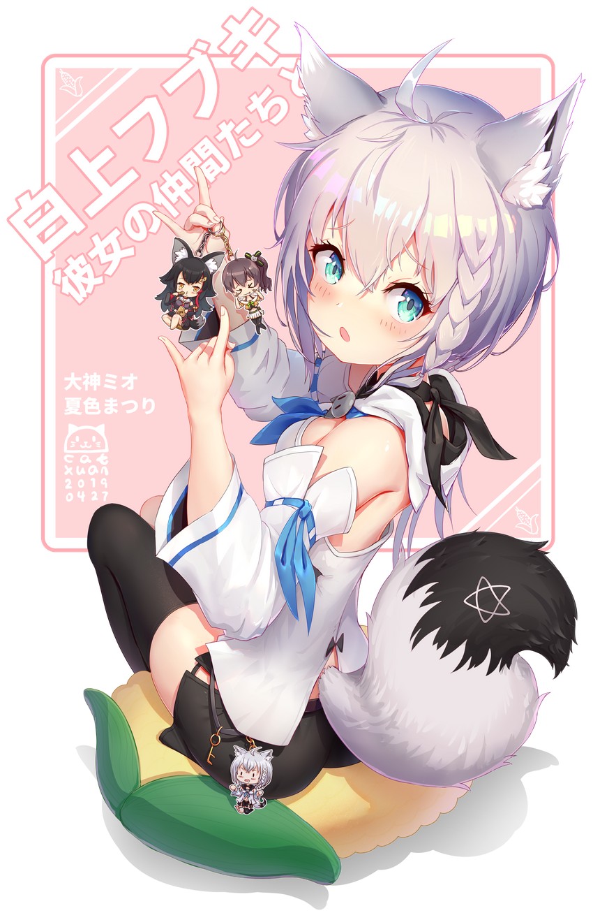 shirakami fubuki, ookami mio, and natsuiro matsuri (hololive) drawn by catxuan