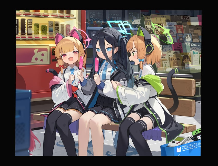 aris, momoi, and midori (blue archive) drawn by kankou_tokudou
