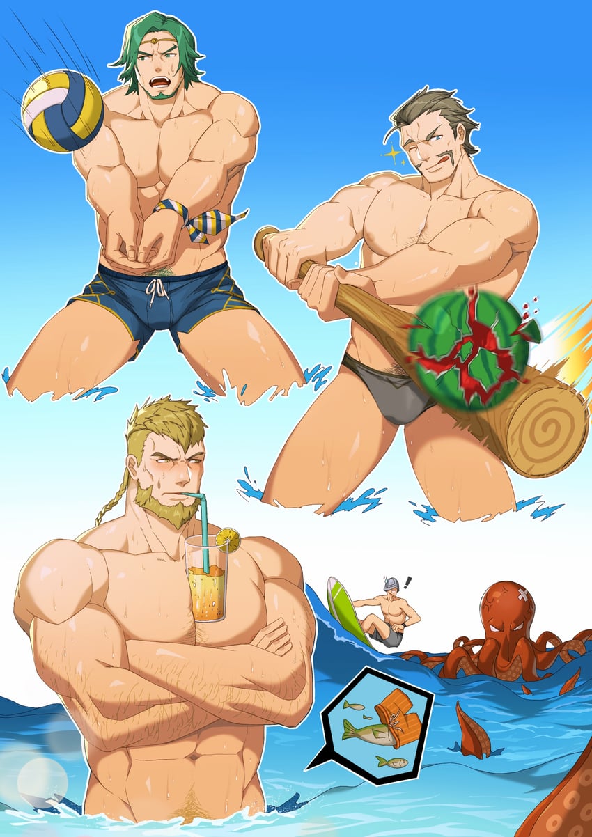 seteth, jeralt reus eisner, alois rangeld, and gatekeeper (fire emblem and 1 more) drawn by zhuganchangjiadan