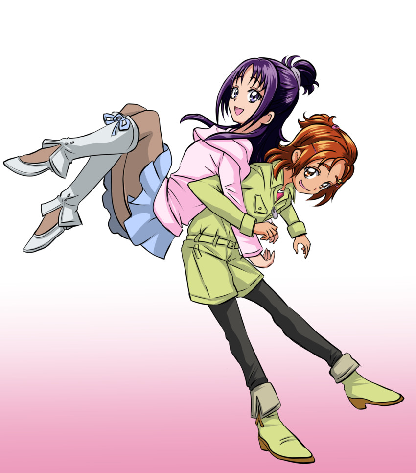 hyuuga saki and mishou mai (precure and 1 more) drawn by arudebido