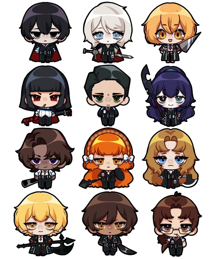 ishmael, don quixote, faust, sinclair, yi sang, and 7 more (project moon and 1 more) drawn by beanni