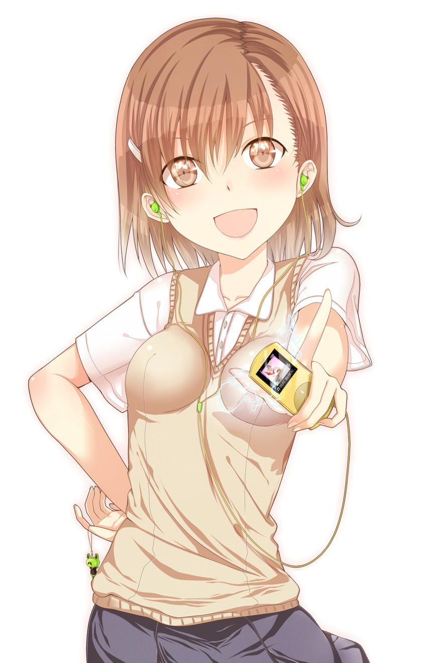 misaka mikoto and gekota (toaru majutsu no index and 2 more) drawn by komugi_(accelerator)