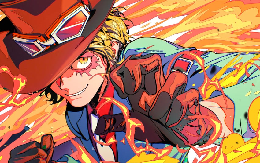 sabo (one piece and 1 more) drawn by mygiorni