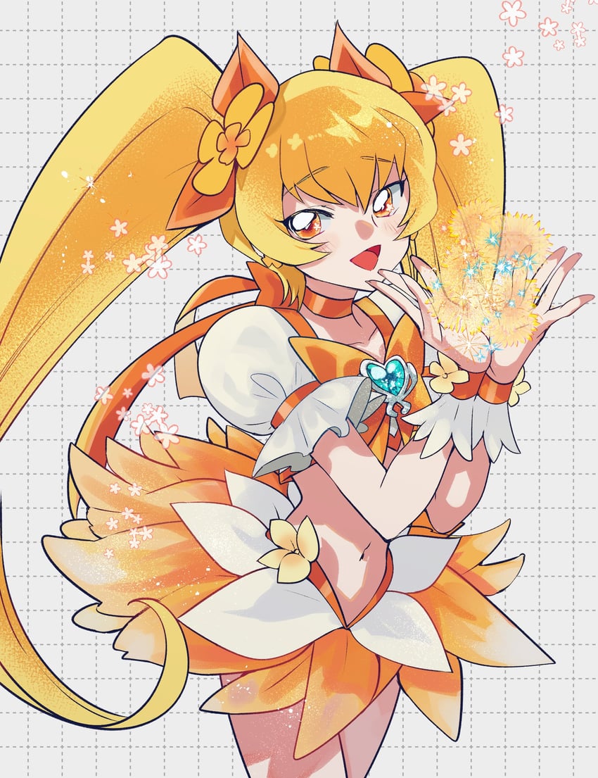 myoudouin itsuki and cure sunshine (precure and 1 more) drawn by asako_(itiba)