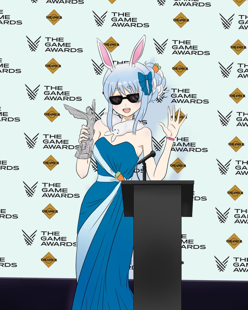 usada pekora and don-chan (hololive) drawn by drawer-san