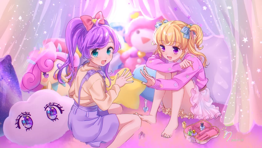 manaka laala, yumekawa yui, kuma, and punicorn (pretty series and 2 more) drawn by kotori_(gokigen_iori)