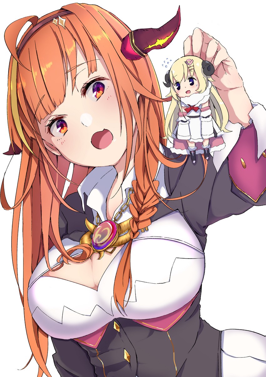 kiryu coco and tsunomaki watame (hololive) drawn by yagitani_hitsuji