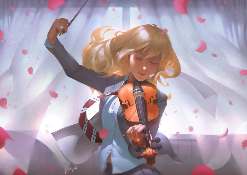 miyazono kawori (shigatsu wa kimi no uso) drawn by regition