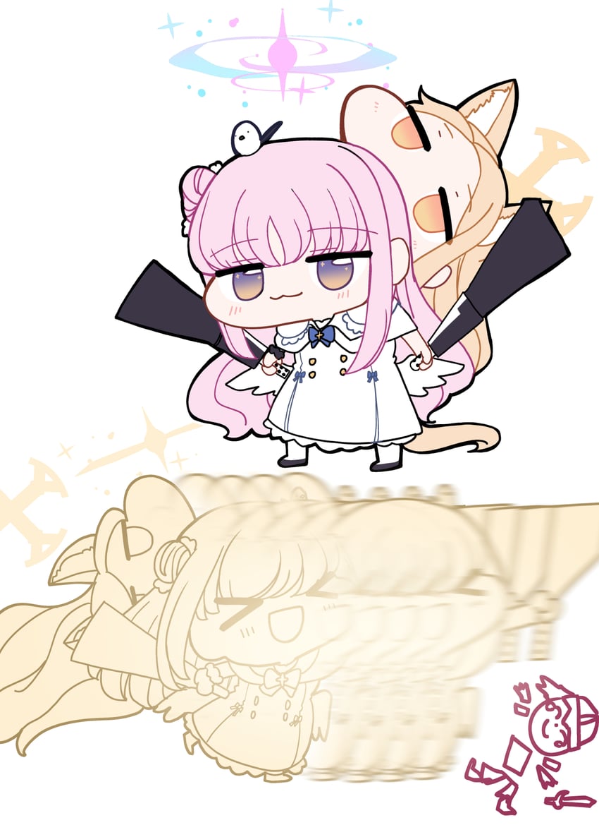 sensei, doodle sensei, mika, and seia (blue archive and 2 more) drawn by moonjunk