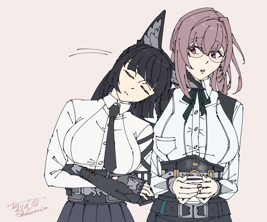 hoshimi miyabi and tsukishiro yanagi (zenless zone zero) drawn by cherrrim