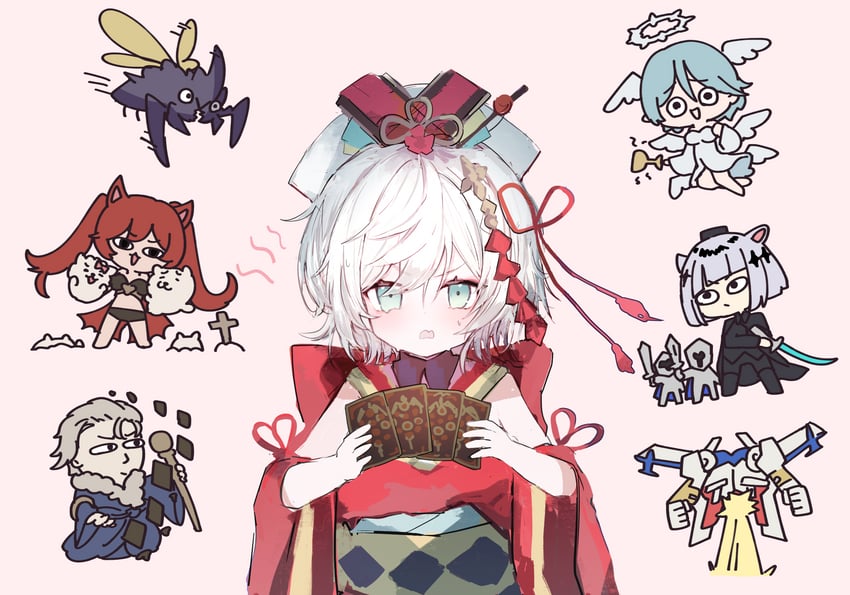 cerberus, mimi, coco, resplendent phoenix, aether, and 2 more (shadowverse and 1 more) drawn by nacoty