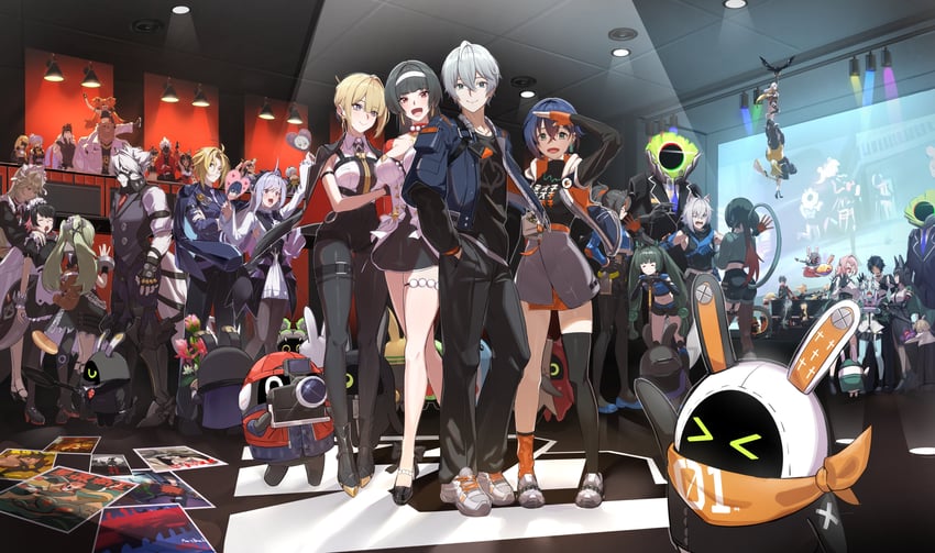 ellen joe, hoshimi miyabi, belle, jane doe, wise, and 32 more (zenless zone zero) drawn by yoruta_(yossy_puyo_holo)