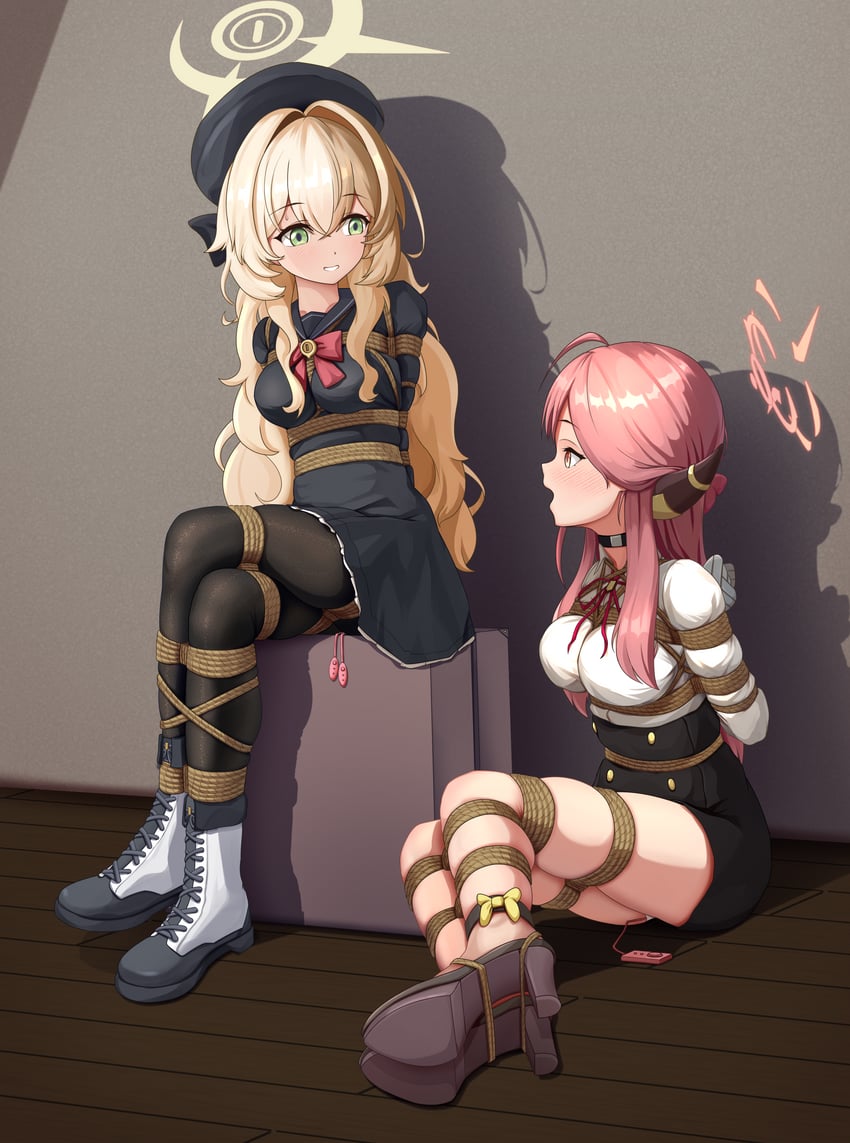 aru and professor niyaniya (blue archive) drawn by wanliu