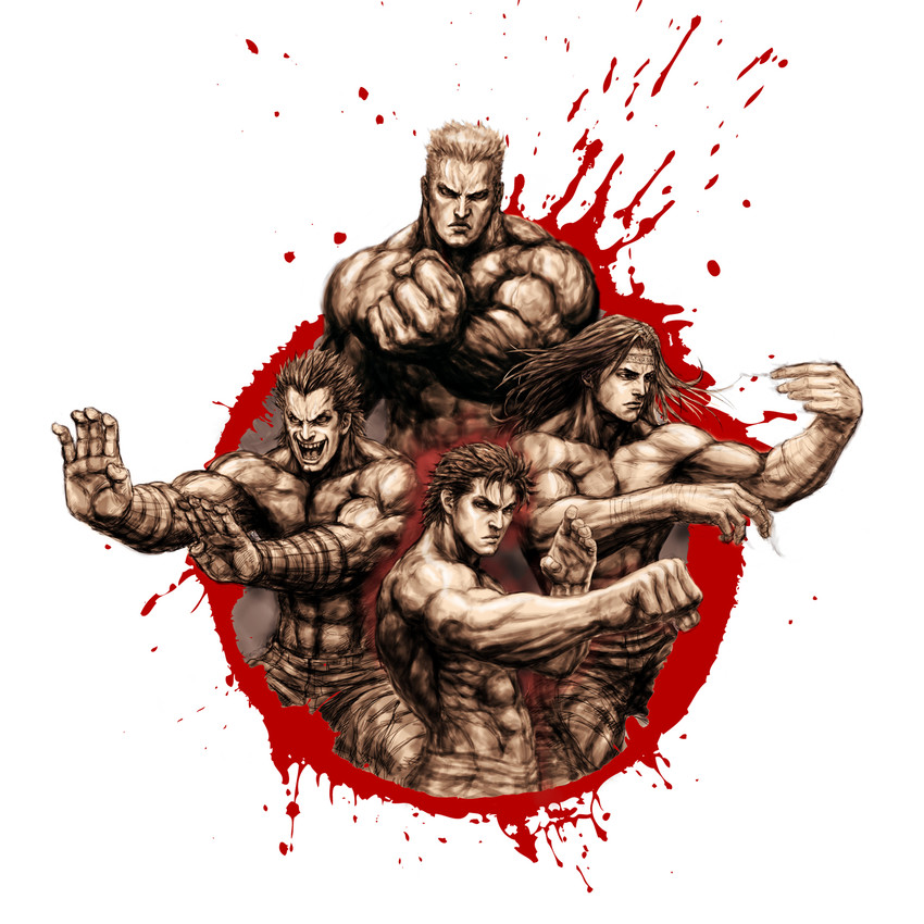 kenshiro, raoh, toki, and jagi (hokuto no ken) drawn by tsunetarou_(yasu)