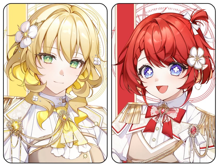 aglaea and tribbie (honkai and 1 more) drawn by opal_(k_oooh)