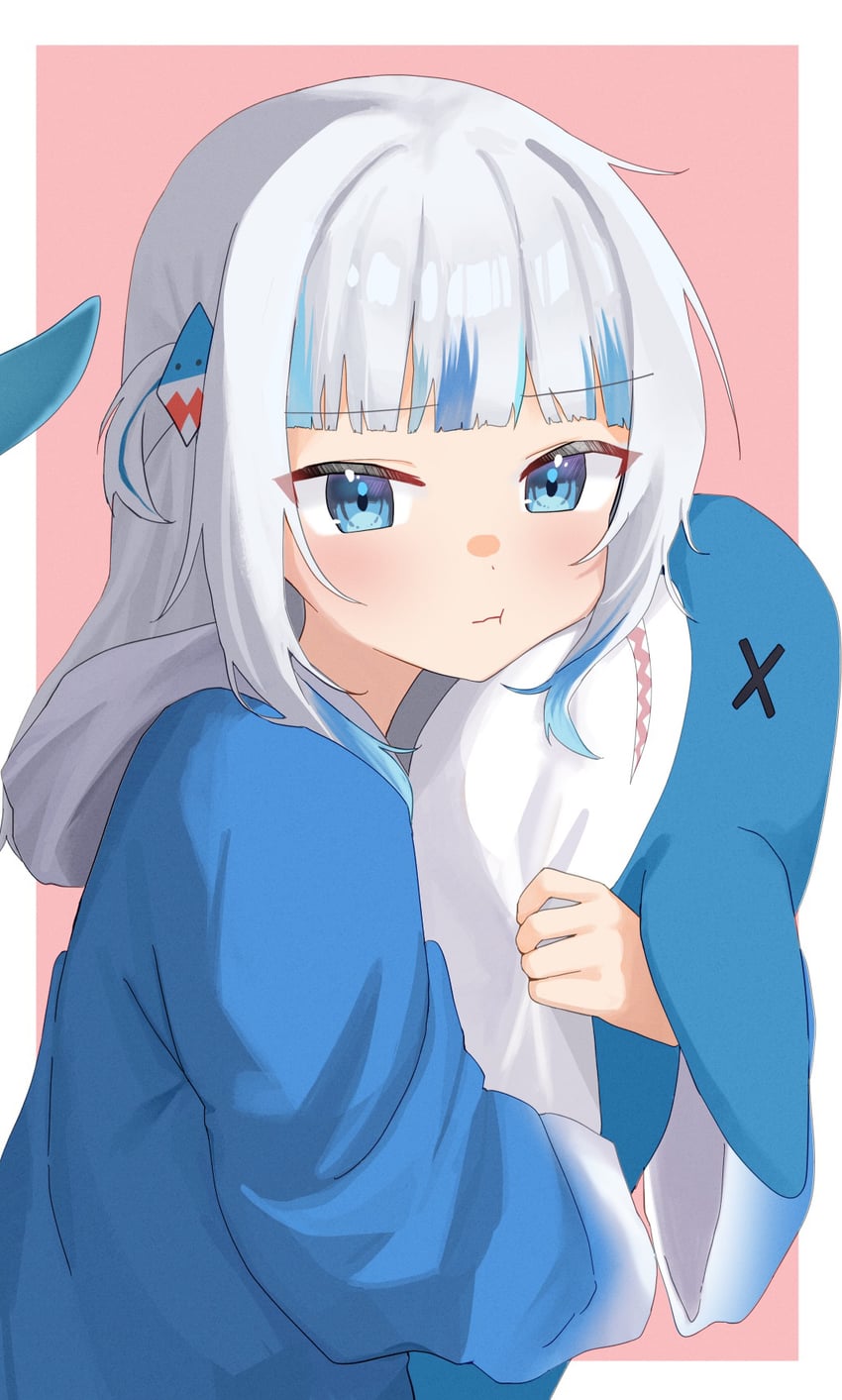 gawr gura (hololive and 1 more) drawn by kurushiro1102