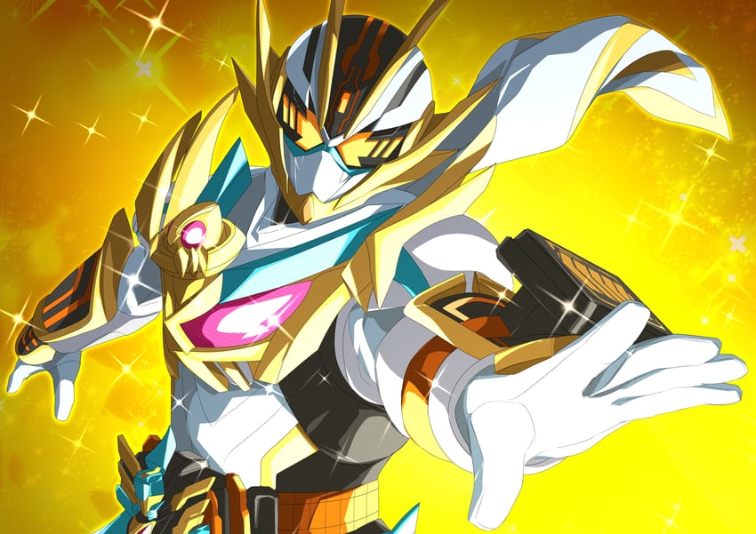 kamen rider gotchard, kamen rider platina gotchard, and crosshopper (kamen rider and 1 more) drawn by miyabi_(037)