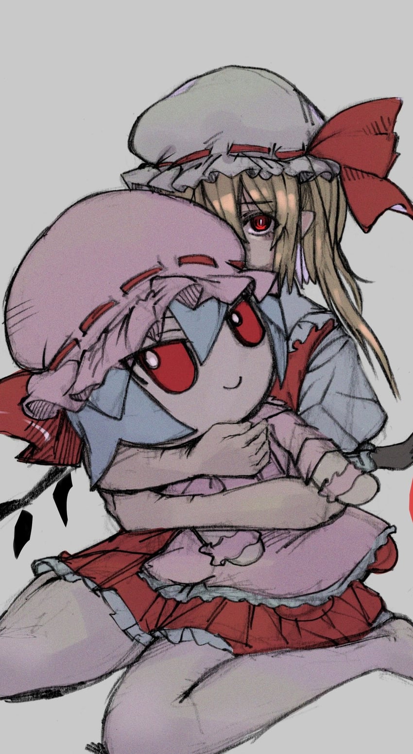 remilia scarlet and flandre scarlet (touhou) drawn by nio_(meple_nio)