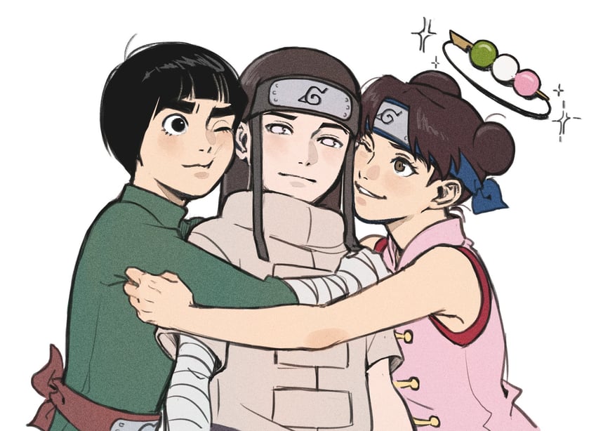 tenten, rock lee, and hyuuga neji (naruto) drawn by il1023il