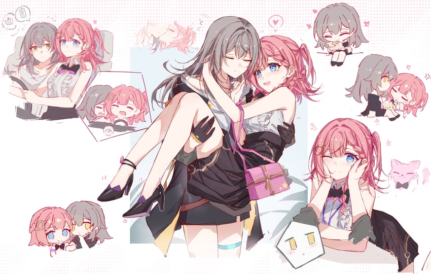 trailblazer, stelle, asta, and peppy (honkai and 1 more) drawn by yajuu