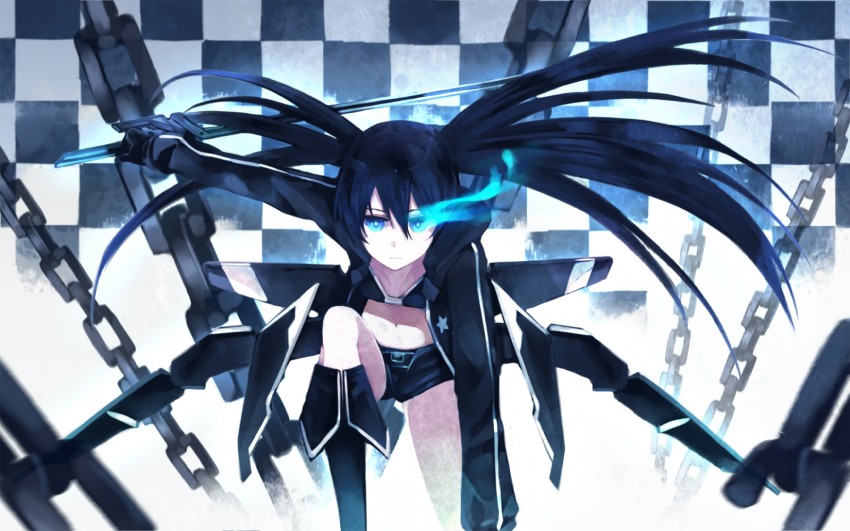 black rock shooter and stella (black rock shooter) drawn by hao_(patinnko)