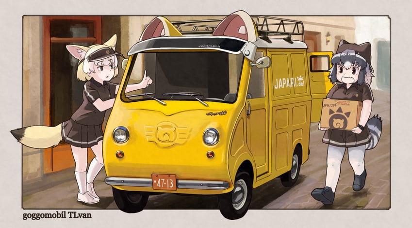 common raccoon and fennec (kemono friends) drawn by toriny