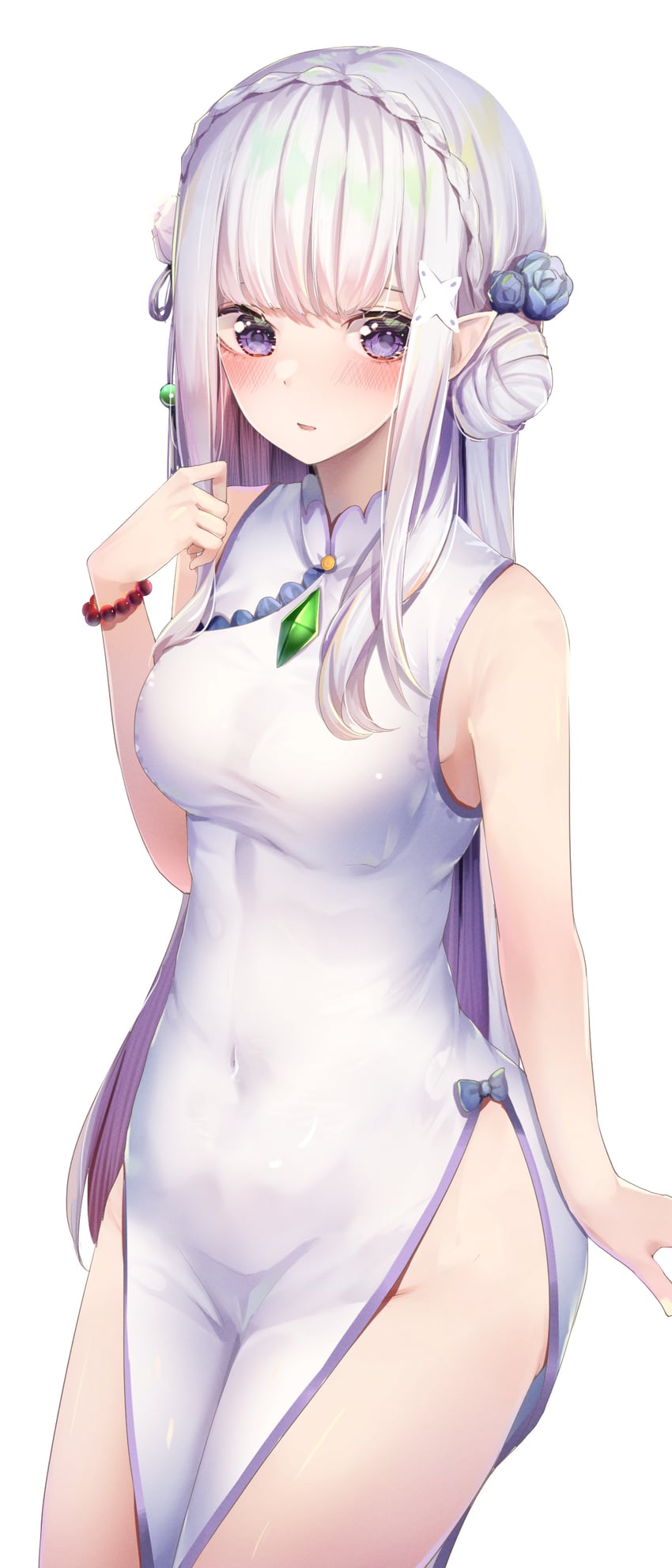 emilia (re:zero kara hajimeru isekai seikatsu) drawn by yuunamida_uyu