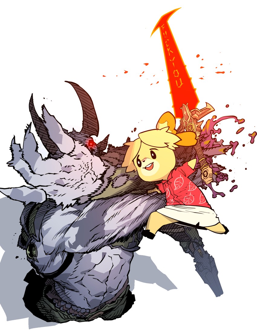 isabelle and marauder (animal crossing and 2 more) drawn by ssambatea