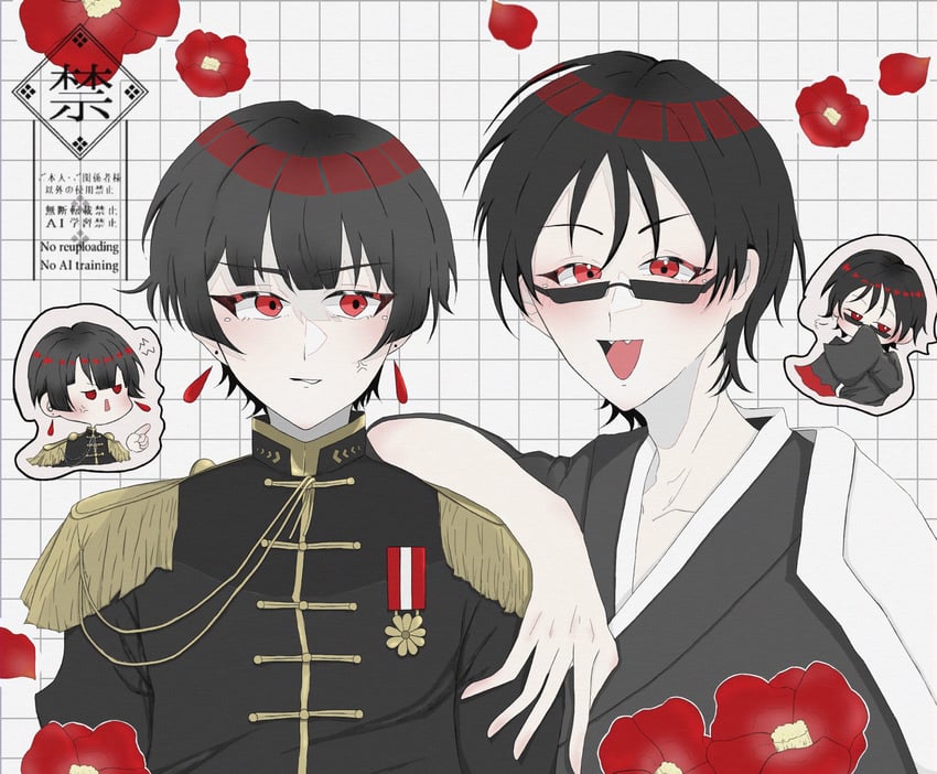 japan and tsubaki (axis powers hetalia and 1 more) drawn by somari831