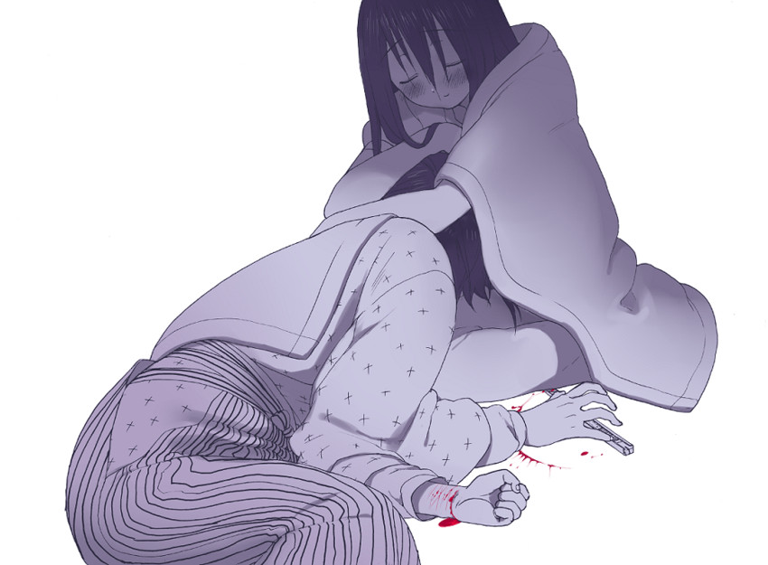 itoshiki nozomu and komori kiri (sayonara zetsubou sensei) drawn by momo_uzura