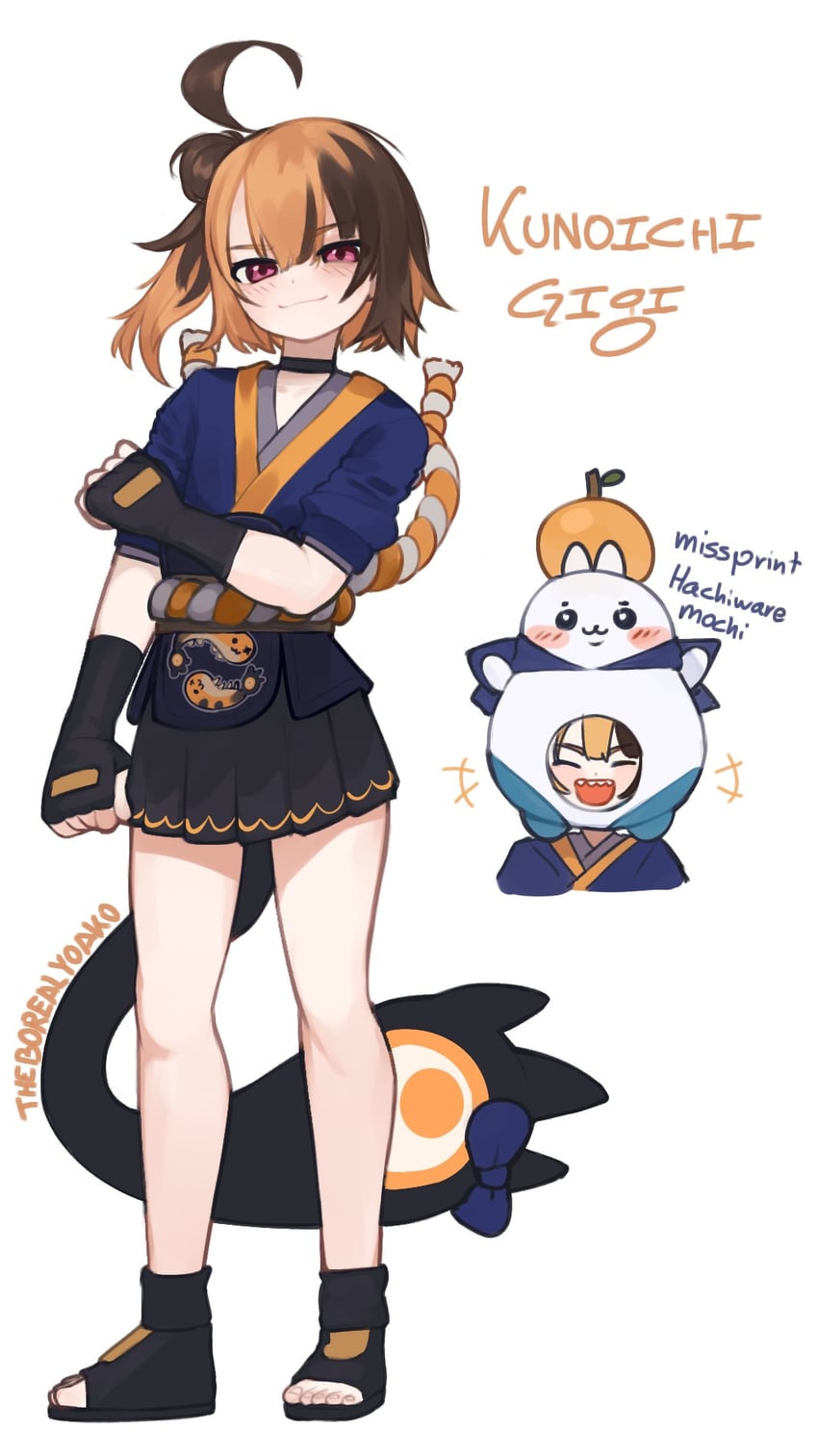 gigi murin, grem, and hachiware (hololive and 2 more) drawn by yoako