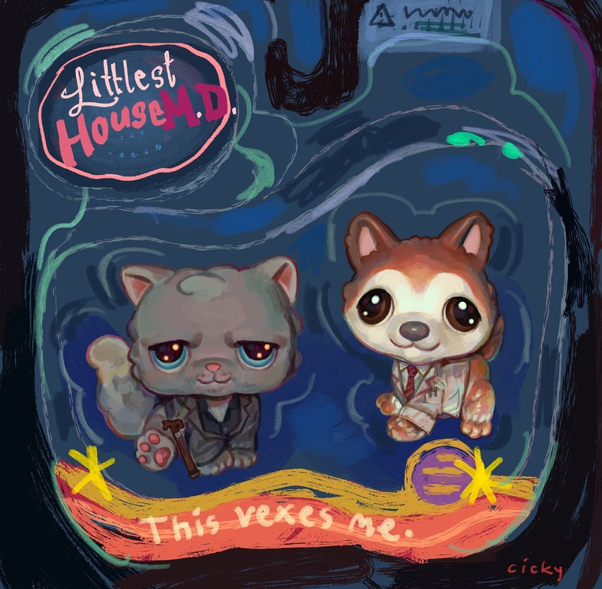 gregory house and james wilson (littlest pet shop and 1 more) drawn by cickyart