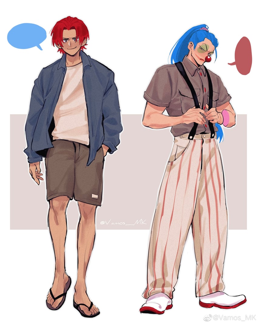 shanks and buggy the clown (one piece) drawn by vamos_mk