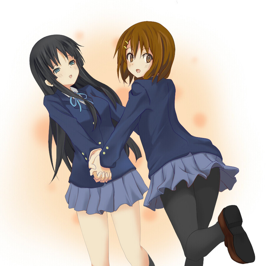 akiyama mio and hirasawa yui (k-on!) drawn by kf